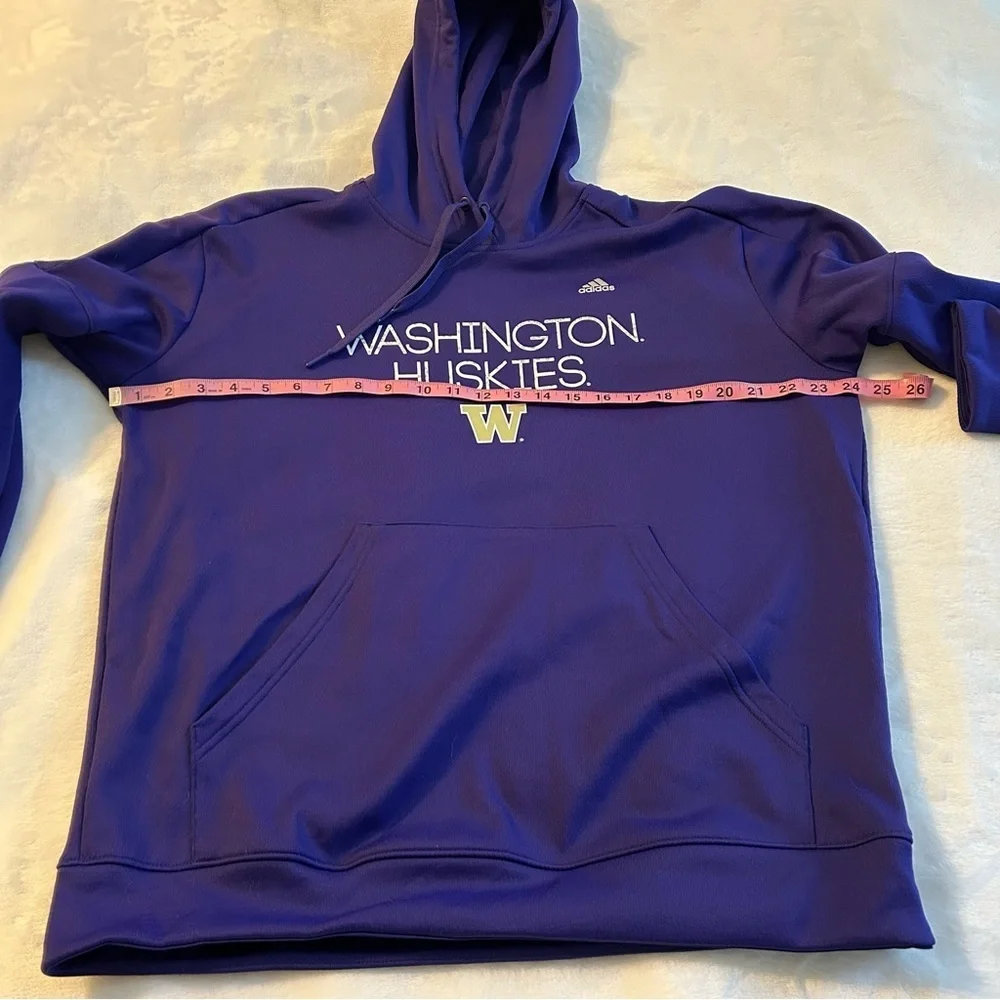 Adidas Washington Huskies purple pullover hoodie with thumb holes size XL